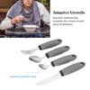 4Pcs Adaptive Utensils Weighted Non Slip Rubber Handle for Hand
