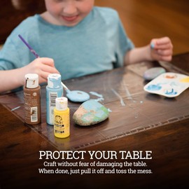 Clear Disposable Placemats for Baby, (200 Pack) Baby Eating Mat, 12" x 18" Sticky Transparent Table Mat - Adhesive Table Protector, Easy Clean High Chair Placemat, Airplane Tray Cover Disposable