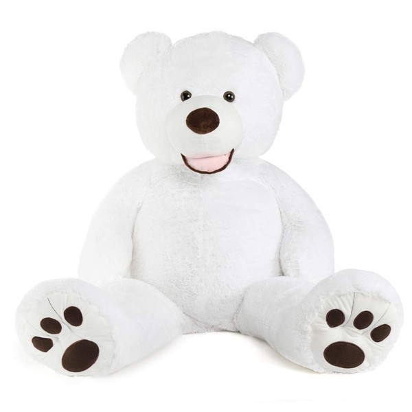 MorisMos Giant Teddy Bear with Big Footprints Big Teddy Bear Plush Stuffed Animals (White, 51 Inches)