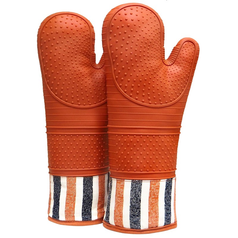 RED LMLDETA Heat Resistant 550 Degree Oven mitt, Silicone Oven