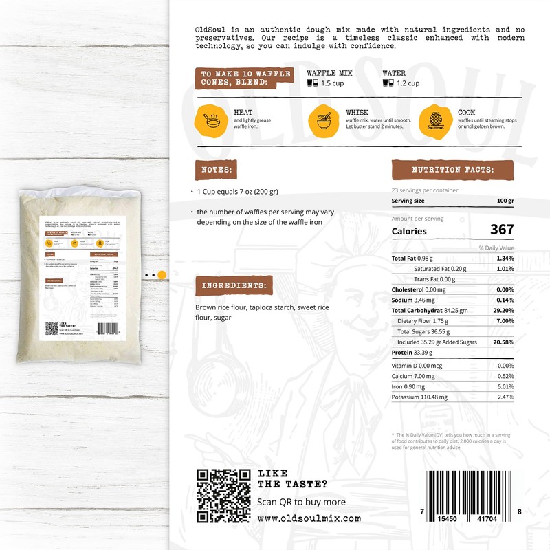 OldSoul Professional Cone Waffle Mix | Original Flavour | Batter