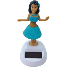 Blue Solar Powered Dancing Hula Girl Dashboard Decorations Swinging Bobbleheads Toy Collection Figurines for for Auto Interior Home Decor Science Kits