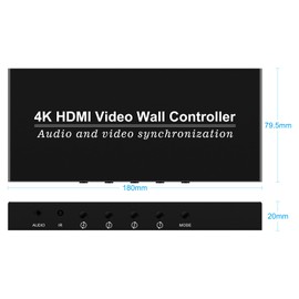 2x2 HDMI Video Wall Controller,HDMI Video Image Processor Screen Splicing 4K Output TV Wall Processor,4 Way HDMI 180 Degree Rotate 4 TV Screens into 1 Wall Display