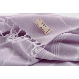 SMYRNA TURKISH COTTON Classical Series Throw Blanket 50x60, Outdoor Blankets, Throws and Blankets for Couch, Sofa, Bed, Chair, Beach Picnic, Travel Boho Turkish Blanket, Lilac