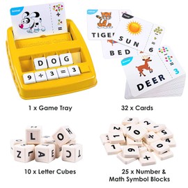 Pup Go Letter Game, Spelling Word Games, Educational Early Learning Toys for 3 4 5 6 7 8 Year Old Kids, Pre School Toys Number Games Gifts for Boys Girls (Yellow)