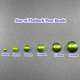 Pinhoollgo 1000pcs 6mm Flatback Half Pearls for Crafts Resin Half Round Pearls for Face Nail Cup Clothes Shoes Scrapbook Handmade Craft(Dark Green)