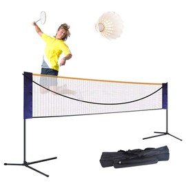 20Ft Portable Badminton Net Indoor Outdoor Volleyball Training Court Sports Tool, for Playing Badminton, Modified Volleyball, Tennis, Soccer, Tennis, Etc