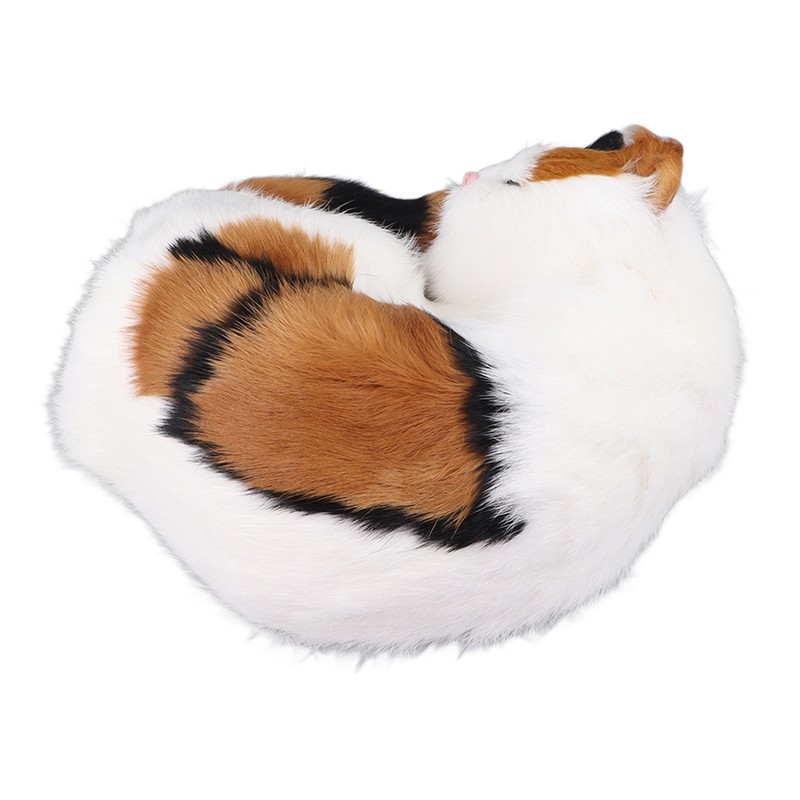Fur Cat Figurine Simulation Innovative Hand Crafted Cute Fur Cat