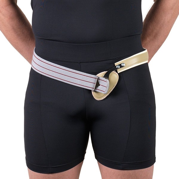 Truform-OTC Elastic Hernia Truss, Single Spring, Professional Medical Style, Hernia