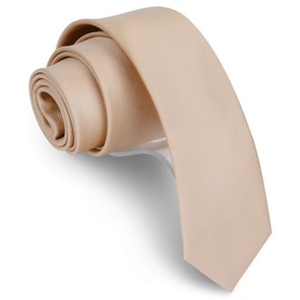 Gusleson 2.4" Solid Champagne Slim Tie for Men Skinny Necktie (UK0973-09)
