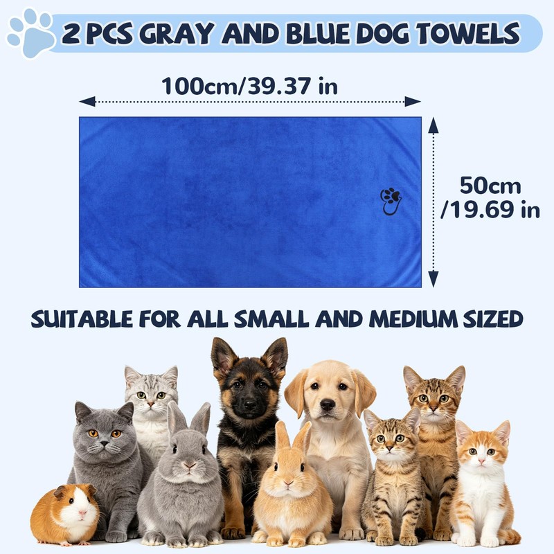 GSrenyu Dog Towel for Drying Absorbent Microfiber Pet Towel 100