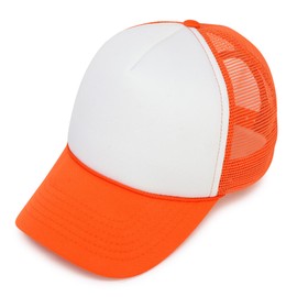 Dalix Gorra de dos tonos con correa para ajuste trasero y malla , Anaranjado, Ajustable
