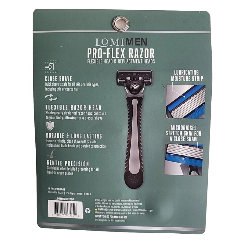 LOMIMEN PRO FLEX Razors 6 Durable Precision Blades w/ 12
