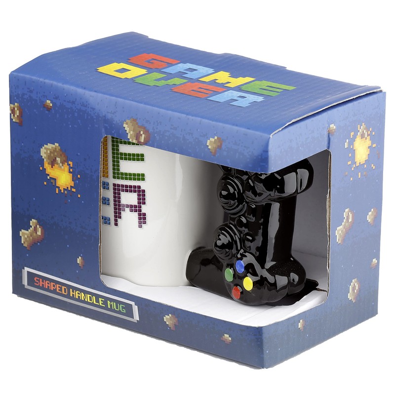 Puckator GAME OVER Gamecontroller geformter Henkel Tasse aus Dolomit-Keramik
