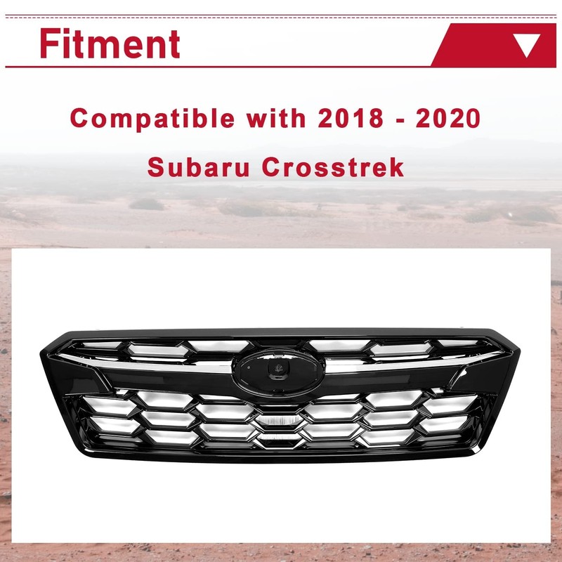 HECASA Grille With Molding Trim Compatible with 2018-2020 Subaru Crosstrek