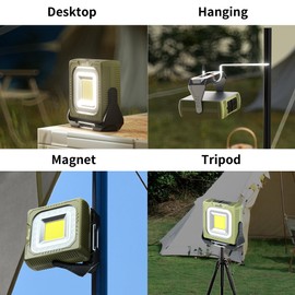 WARSUN Camping Light,Lightweight LED Camping Light,Long Lasting,Multi Lighting,Rechargeable Type C,Magnetic,Hanging,Outdoor,Hiking,Camping (Light Green)