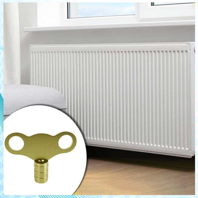 WedDecor Solid Brass 5mm Radiator Key, Universal Radiator Valve Caps