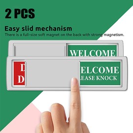 2 Pack Privacy Sign Holder, Office Door Slide Sign - Welcome Please Knock Sign/Do Not Disturb for Home Office Meeting Restroom Hotel Hospital Room