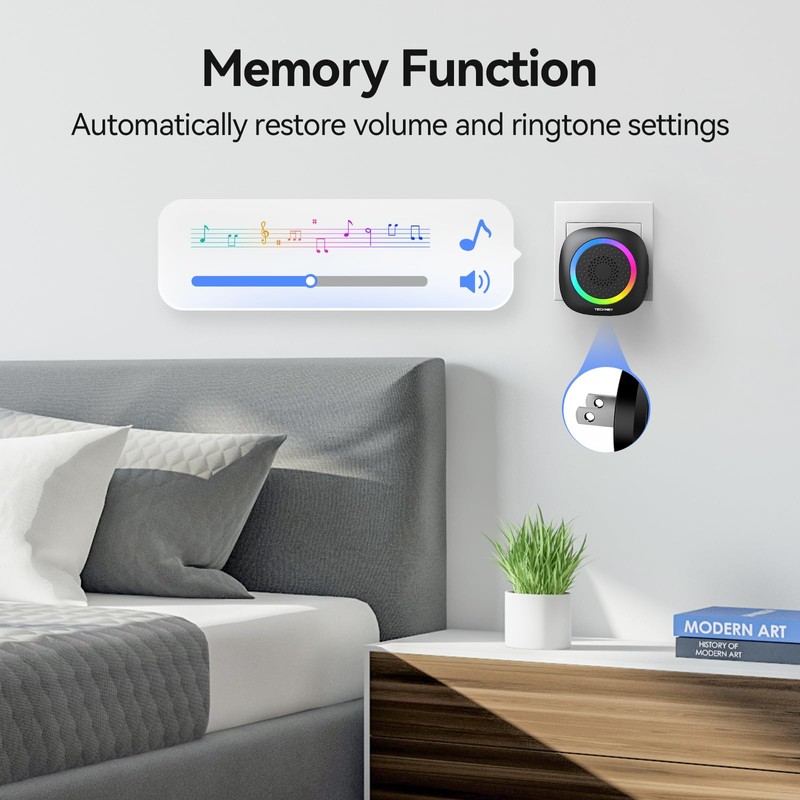 TECKNET Wireless Doorbell, Plug in Door Bells Wireless Cordless with
