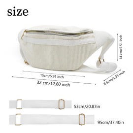 FINEASY Bum Bag, Cord Bag, Belt Bag for Men and Women, Fanny Pack Bum Bag, Festival Women's Bum Bags, Hip Bag, Bum Bag, Women's Stylish, beige, Modern simplicity