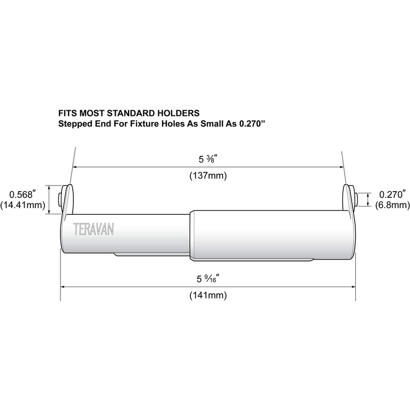 Teravan Standard Toilet Paper Holder Extender for Extra-Large Rolls –