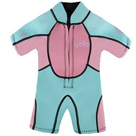 Yello Girl's Seahorse Infant Shorty UPF 50 Plus Wetsuit - Blue, 4 Years