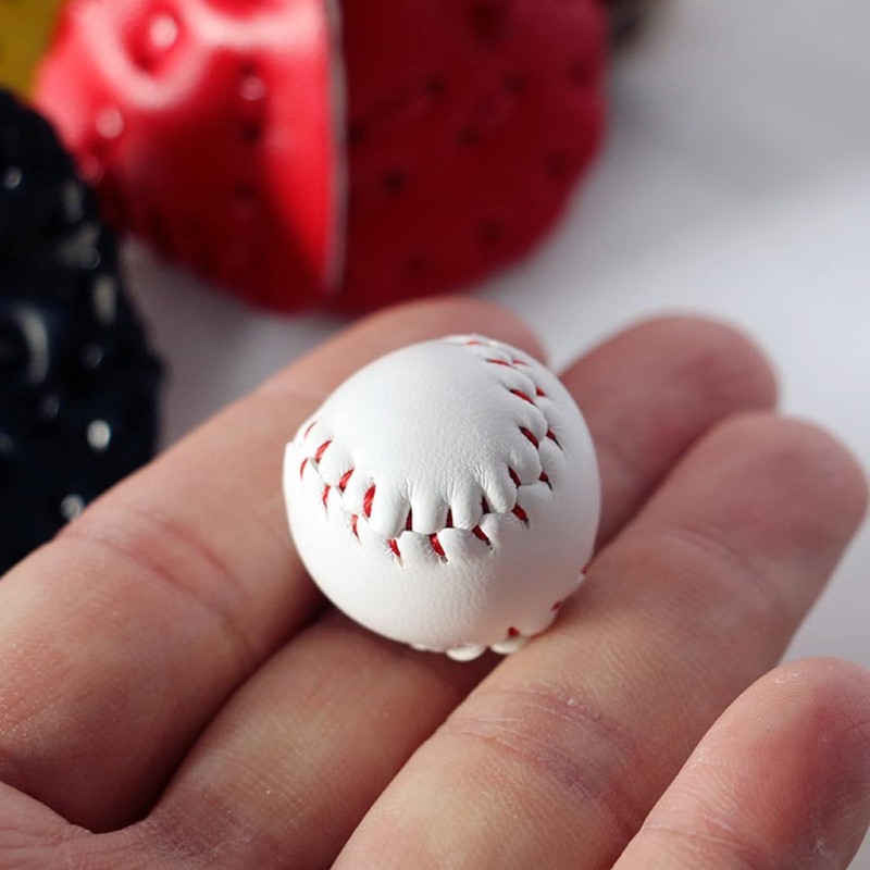 3Pcs/Set Khaki Dollhouse Baseball, 1/12 Scale Miniature Accessories, Wood Miniature