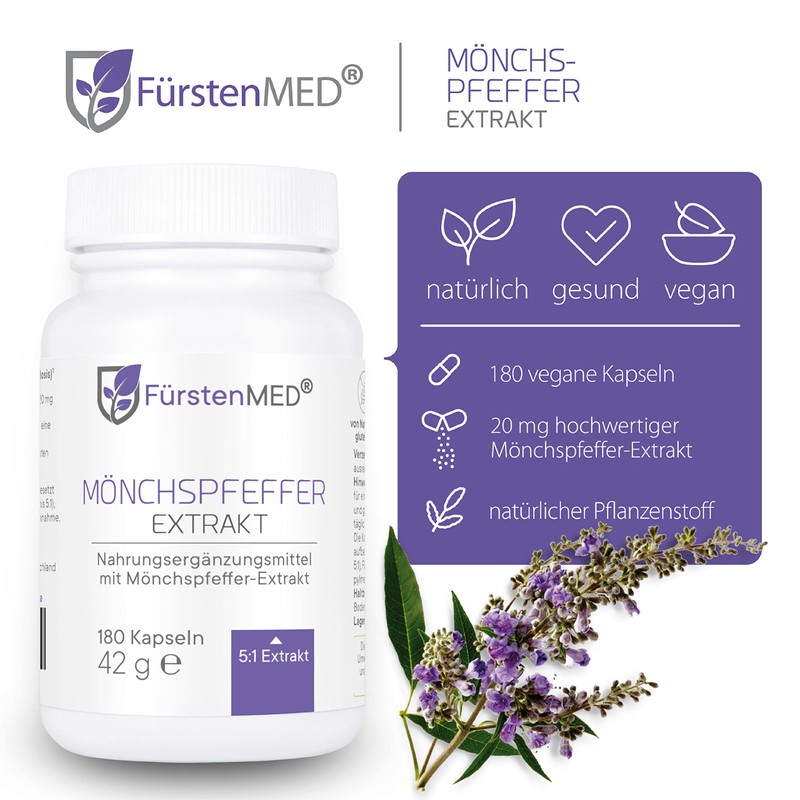 FürstenMED® Monk Pepper Capsules with Extract 5:1 - Genuine Vitex