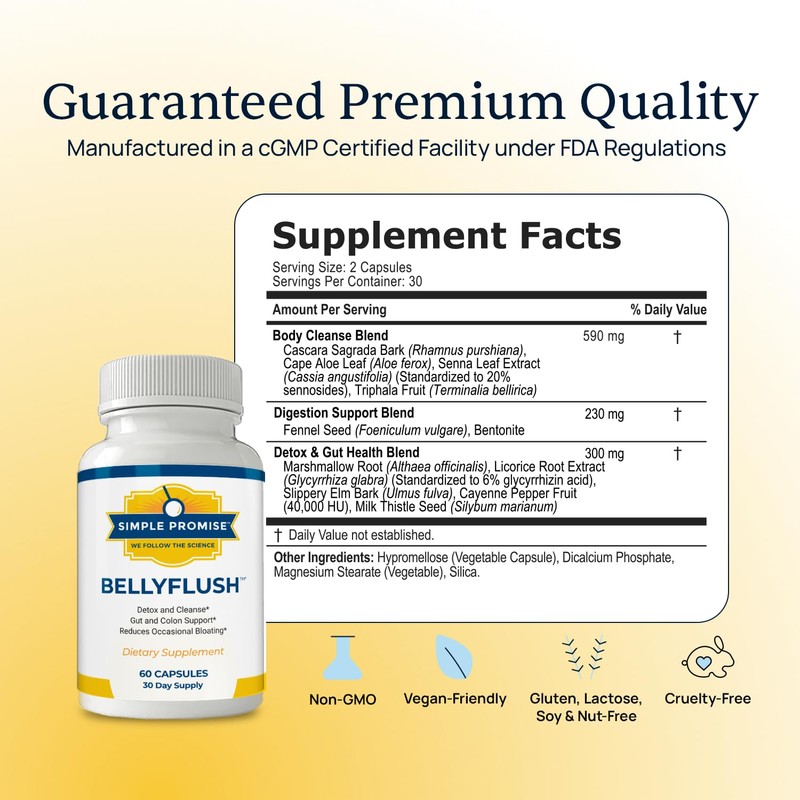 Simple Promise BellyFlush - Gentle Colon & Gut Cleanse Supplement
