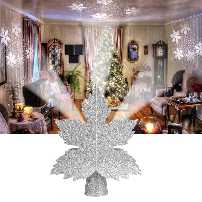 Christmas Tree Topper Projection Lamp Ornament Night Decorative Light for