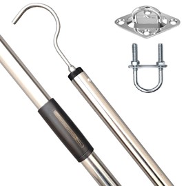 Bytcew Attic Ladder Pull Down System Hook Rod, Heavy Duty Attic Door Stairs Puller Pole with 2 Handles, Replacement for Ropes Cord String