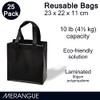 Merangue Reusable Bulk Shopping Bags, Laminated, Foldable Grocery Bags, Black,
