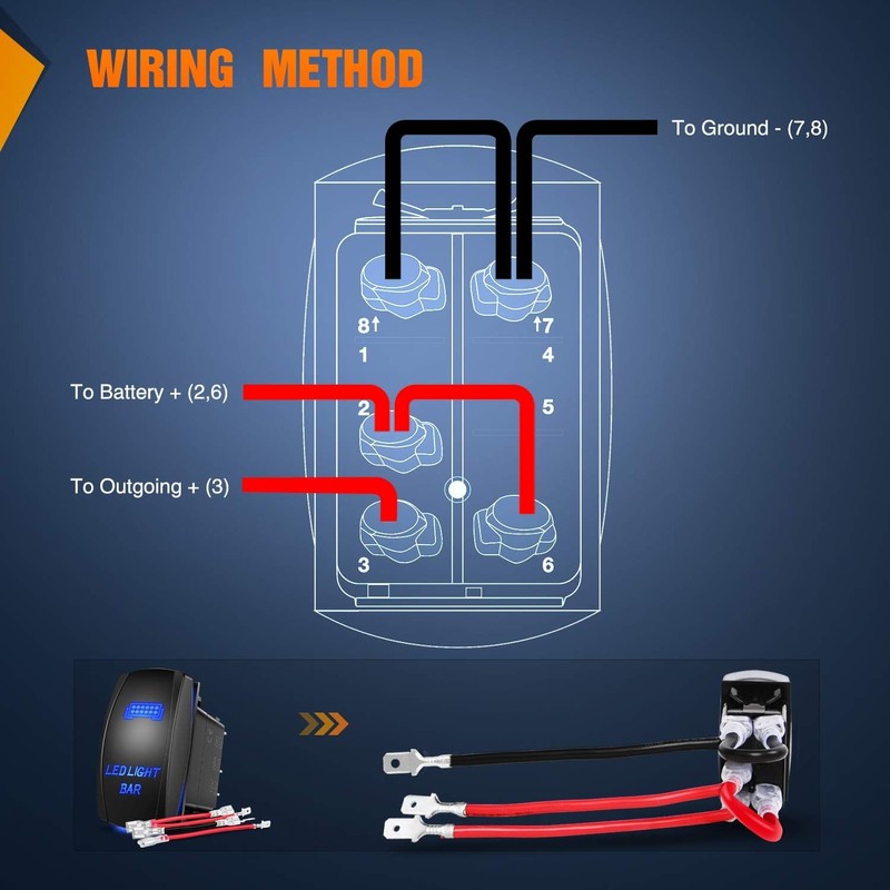 Gebildet Blue LED Light Bar Rocker Switch 5-Pin Laser On/Off