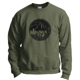 ThisWear Hiking Clothing Camping Apparel Men Camping Clothes I'd Rather Be Outside Hiking Gifts Crewneck Sweatshirt Large MlGrn Military Green