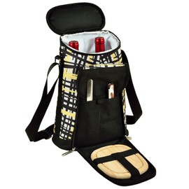 Picnic at Ascot Stylish 2 Bottle Insulated Wine Tote Bag with Cheese Board, Knife and Corkscrew (Paris)