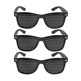 3 Stück Lochbrille,Rasterbrille,Lochbrille Für Augentraining Original,Pinhole Glasses,Rasterbrille Augentraining,Augentrainer Lochbrille,Gitterbrille Mit Faltbaren Bügeln Für Augen-Training