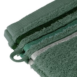 Schiesser Terry Wash Mitts Skyline Colour Set of 5 Cuddly Soft Cotton Made in Green Colour: Dark Green Size: 16 cm x 22 cm