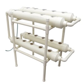 WYDDDARY Hydroponic Grow Kit 20 Plant Sites Vegetables Hydroponics Growing System Food-Grade PVC-U Pipes for Fruits, Vegetables, Herb, White(4.3'' Dia Pipes, 4 Pipes 2 Layers)