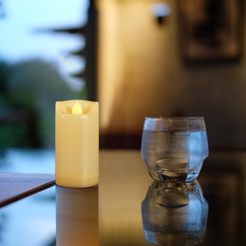 2" X 4" Battery Operated Flameless Candles with Timer, Waterproof