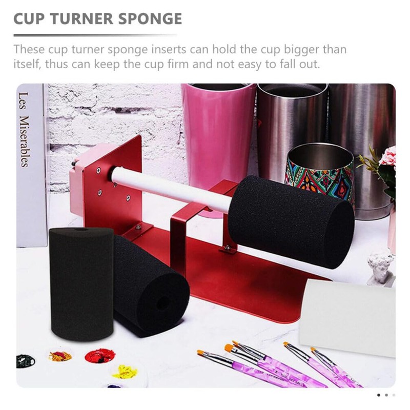 TEHAUX Rotary Tumbler Inserts Cup Turner Foam Sponges Black Sponge