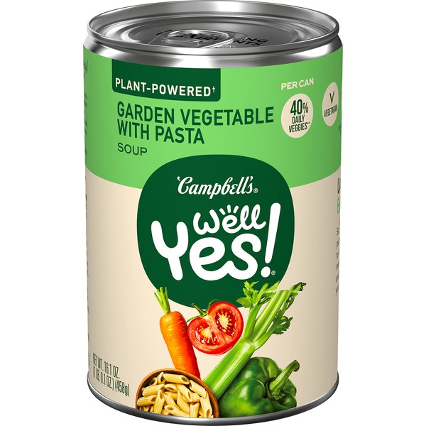 Campbell's Well Yes! Garden Vegetable Soup With Pasta,Vegetarian Soup,16.1 Oz Can
