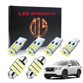 D15 Lighting LED Interior Light Kit for Nissan Pathfinder 2013-2023 6000k White Map Dome Door Trunk Visor License Plate Bulbs (12 Pieces)