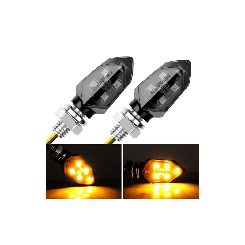 LOPHE Pack of 2 LED Motorcycle Indicators, 12 V Motorcycle