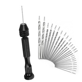 51Pcs Hand Drill Bit Set, 0.5-3.0mm Precision Pin Vise Drill, Micro Twist Drill Bits, Small Drill for Delicate Manual Work Electronic Assembling Model Making Woodworking