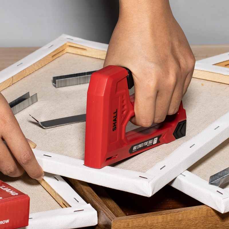 SHALL Light Duty Staple Gun for Wood - Red Upholstery