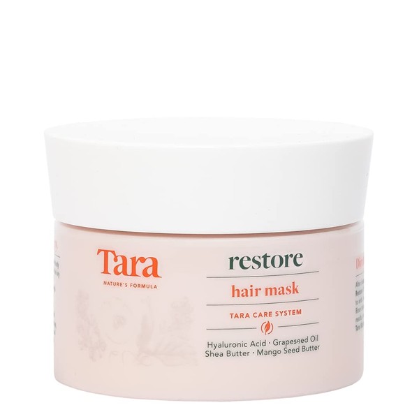 Tara Restore Hair Mask. Cruelty-Free: Repair, Reconstruct and Hydrate with Hyaluronic Acid and Plant-Based Butters. Free from Parabens, Sulfates and Mineral Oils (6.8 Fl Oz)