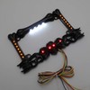 XKMT- Black Cruiser Accessories Skull & Flame LED License Plate