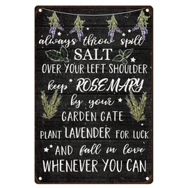 DOODLREAM Practical Magic Quote Tin Sign Retro Metal Wall Decor 8" x 12" Vintage Magic Wall Art Poster for Home Cafe Room Kitchen Garden Bar Decor