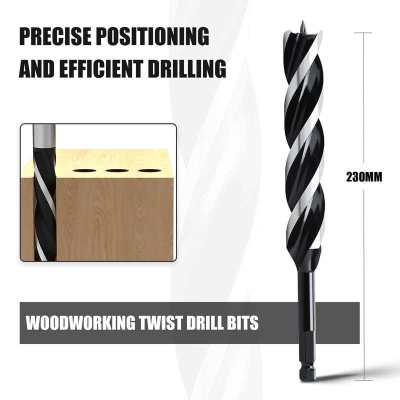hsawbit Wood Drill Bits, 24mm x 230mm Auger Drill Bit