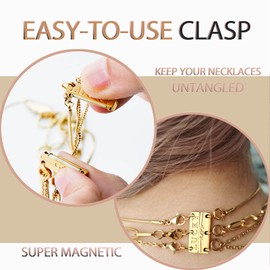 Dailyacc Lucky Necklace Layering Clasp 18K Gold and Silver Multiple Necklace Clasps for Layered Look Separator
